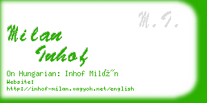 milan inhof business card